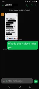 Janet McCaul Luke Wenke harassment screenshot
