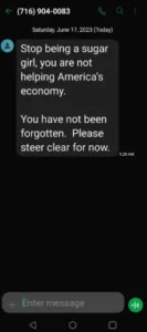 Luke Wenke text message screenshot