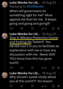 Luke Wenke Twitter Screenshot Ryan Teeter obsession