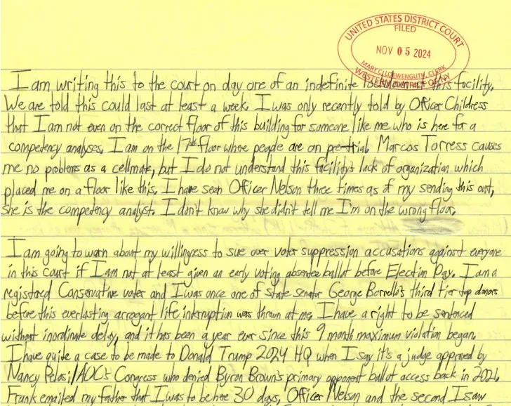 Luke Wenke letter Olean NY Buffalo stalker