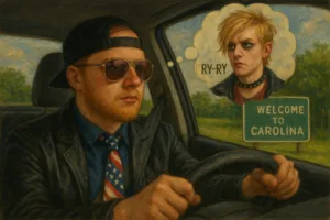 WHITE MAN PATRIOTIC DRIVING NORTH CAROLINA DAYDREAMING