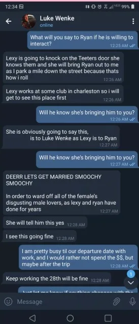 Telegram conversation with Luke Wenke