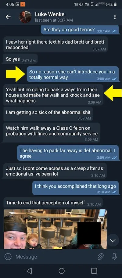 Telegram conversation with Luke Wenke