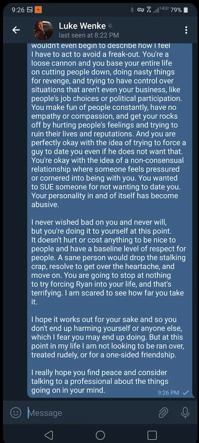 Luke Wenke Telegram conversation 2020