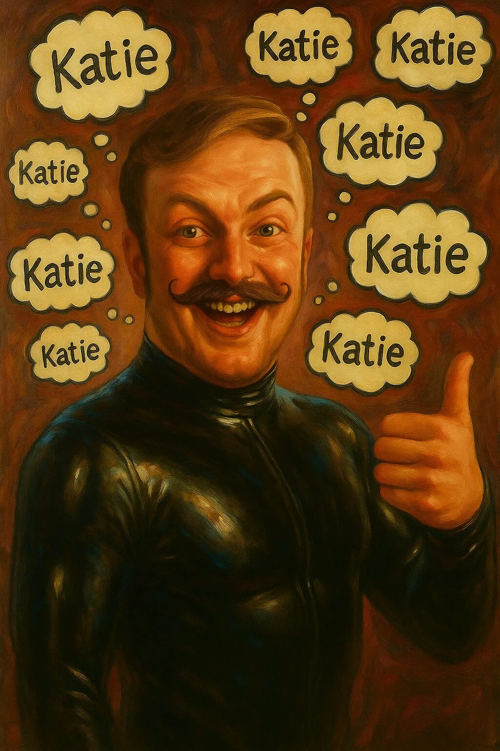 latex gimp stalker obsessed man mustache