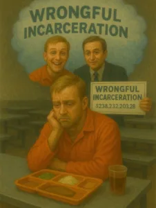 angry prisoner lunch tray wrongful incarceration sad