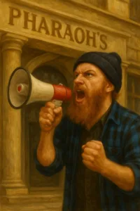 activist pharaohs buffalo ny megaphone man yelling