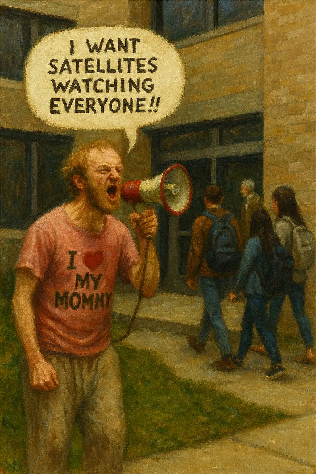 protester crazy man t-shirt i love my mommy