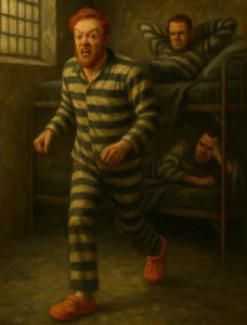 prisoner redhead man jail prison stripes