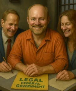 inmate balding white man orange jumpsuit public defenders lawsuit paperwork