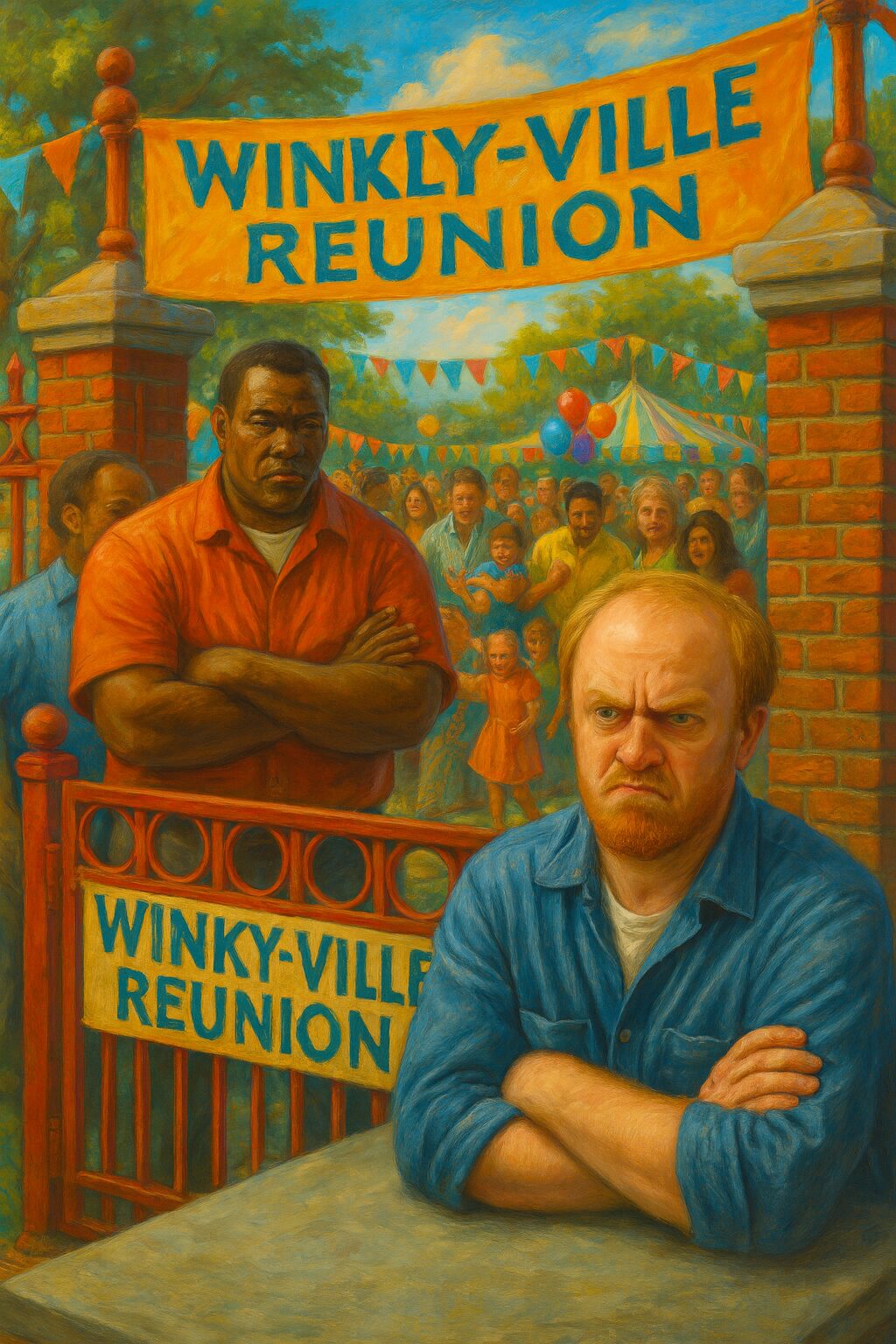 angry generic white man family reunion party unwelcome security guard