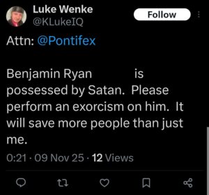 luke wenke cyberstalker ryan benjamin teeter obsession tweet twitter x north carolina olean ny