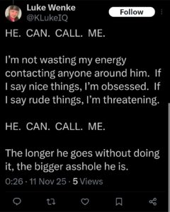 Luke Wenke Twitter Ryan Teeter obsession Twitter X