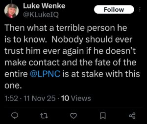 Luke Wenke Twitter Ryan Teeter obsession Twitter X