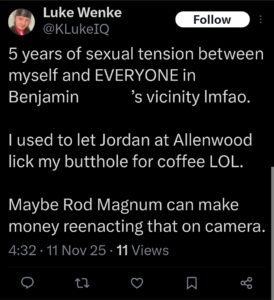 Luke Wenke Twitter Ryan Teeter obsession Twitter X