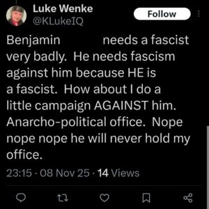 luke wenke cyberstalker ryan benjamin teeter obsession tweet twitter x north carolina olean ny