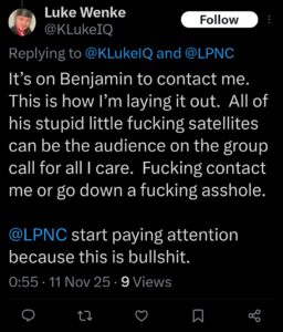 Luke Wenke Twitter Ryan Teeter obsession Twitter X