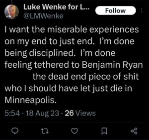 luke wenke ryan benjamin teeter obsession twitter x screenshot 2023 
