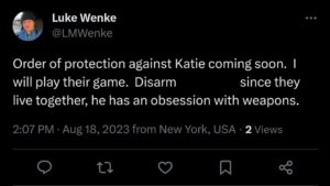 luke wenke tweet screenshot katie obsession 2023
