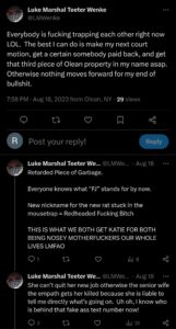 luke wenke tweet screenshot katie obsession 2023