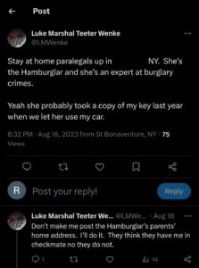 luke wenke x twitter screenshot katie obsession 2023 