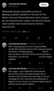 luke wenke tweet screenshot katie obsession 2023