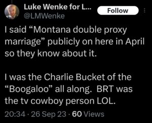 luke wenke x twitter screenshot ryan benjamin teeter obsession 2023