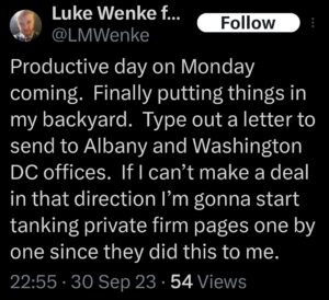 luke wenke x twitter screenshot letter writing obsession 2023