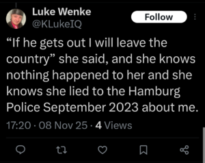 luke wenke tweet screenshot katie obsession 2025