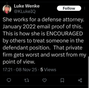 luke wenke tweet screenshot katie obsession 2025