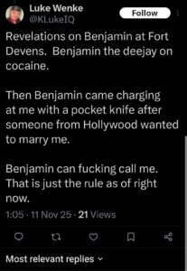 luke wenke ryan obsession twitter x screenshot 2025