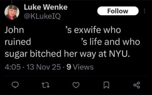 luke wenke tweet screenshot katie obsession 2023
