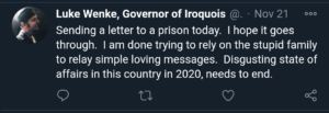 luke wenke jail prison letters twitter screenshot ryan obsession
