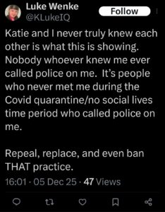 luke wenke katie obsession x twitter screenshot 2025