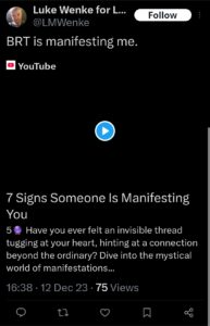 luke wenke ryan benjamin teeter obsession twitter x screenshot 2023 christmas phone call