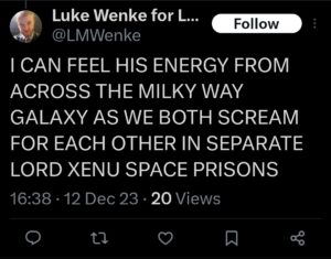 luke wenke ryan benjamin teeter obsession twitter x screenshot 2023 christmas phone call