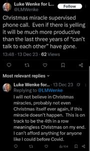 luke wenke ryan benjamin teeter obsession twitter x screenshot 2023 christmas phone call