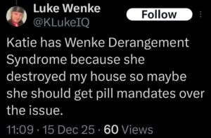luke wenke katie obsession x twitter screenshot 2025