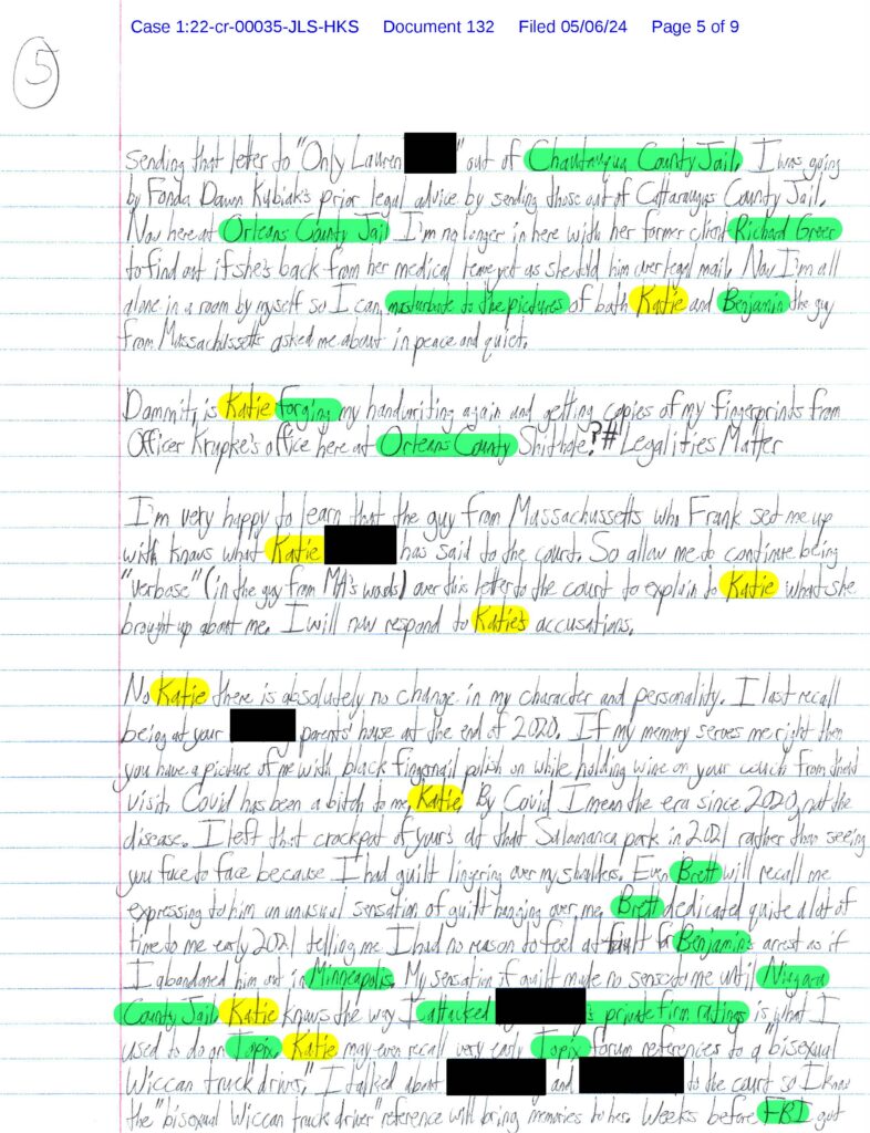letter from luke wenke to federal judge john sinatra jr.; 05/06/2024
