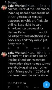 luke wenke death threat against katie x twitter screenshot 2025