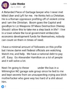 luke wenke facebook ryan benjamin teeter obsession 2023