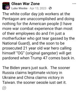 luke wenke facebook screenshot 2023 godmother insults