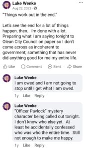 luke wenke facebook threats escalation never stop talking shit