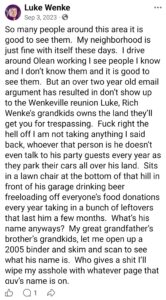 luke wenke facebook screenshot wenkeville 2023