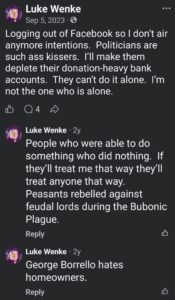 luke wenke facebook screenshot george borrello 2023