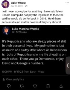 luke wenke facebook threats escalation never stop talking shit