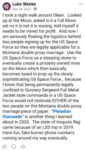 luke wenke facebook screenshot double proxy marriage montana 2023 ryan teeter obsession stalker erotomania