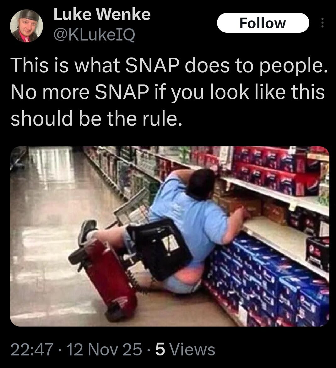 luke wenke x twitter screenshot poverty shaming 2025