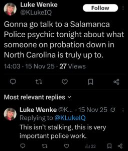 luke wenke x twitter screenshot benjamin ryan teeter obsession 2025