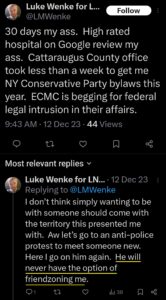 luke wenke x twitter screenshot ryan obsession incel talk friendzone